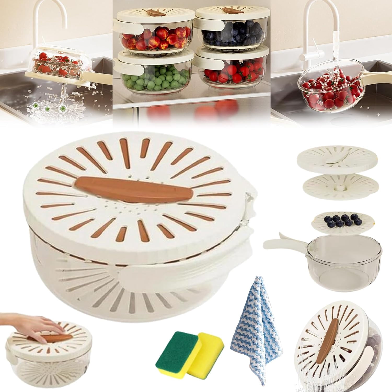 Structuref Washing Bowl, Multifunctional Fruit and Vegetable Washing ...