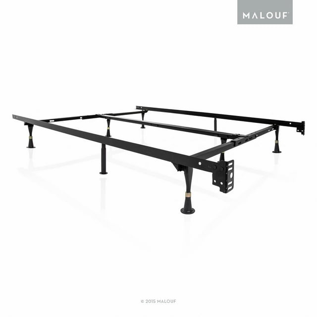 Structures Universal Adjustable Metal Bed Frame with Center Support
