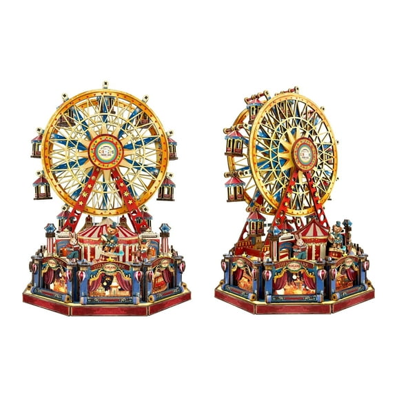 Strucwood DIY Book Nook Kit Century Ferrls Wheel Wooden Puzzles with LED Lights,3D Crafts Hobbies,Gifts for AdultsSQ-69