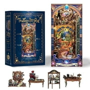 Strucwood DIY Book Nook Kit Fantasy Store Wooden Puzzles with LED Dust Cover Dual-color lights,3D Crafts Hobbies,Gifts for Adults SQ-25