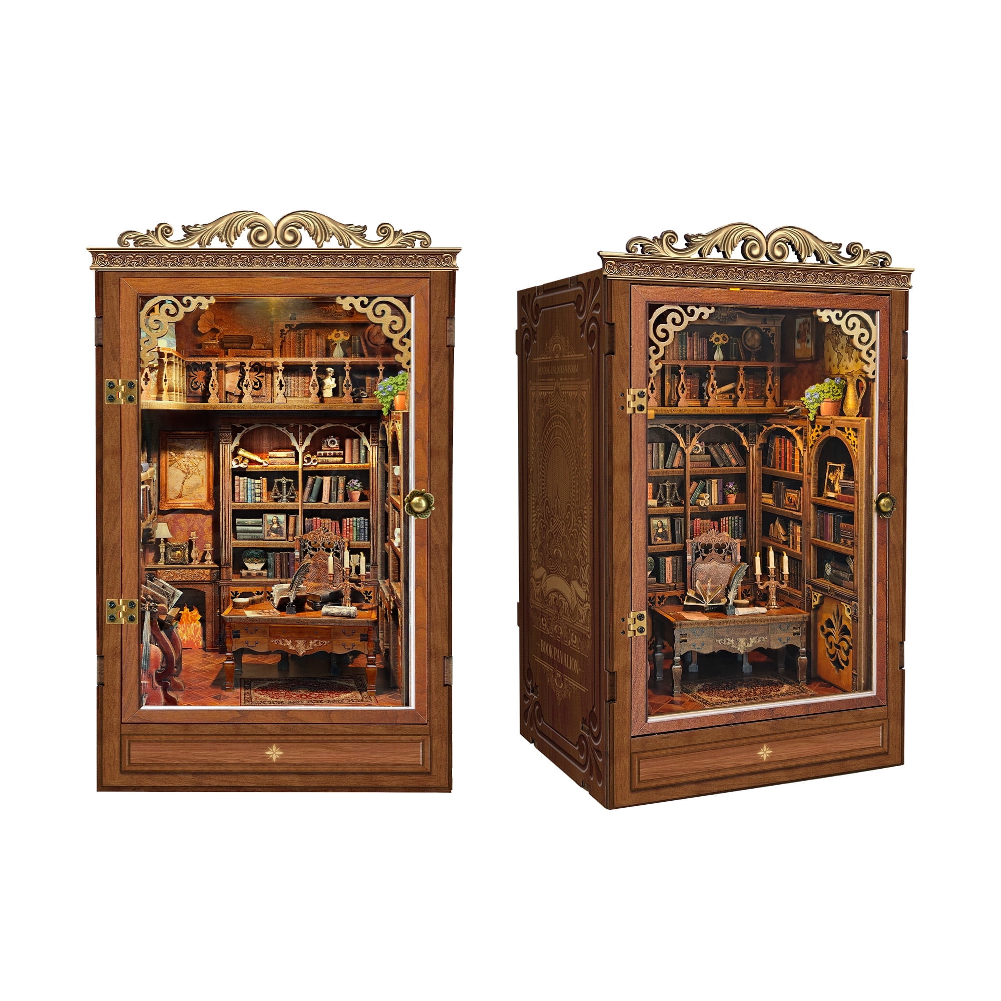Strucwood DIY Book Nook Kit Time Book House Wooden Puzzles with LED Dust Cover,3D Crafts Hobbies Gifts for Adults(SQ-47)