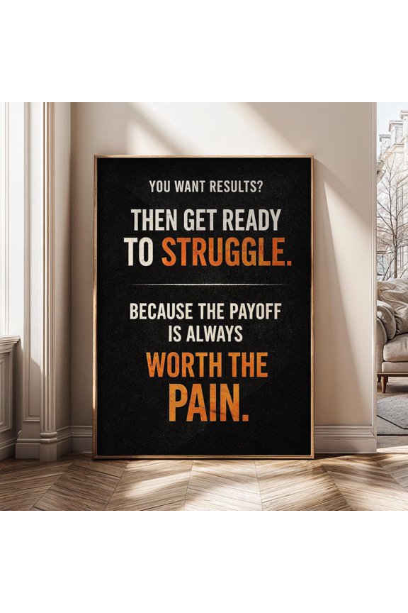 Struggle Motivational Success Mindset Gym Quote Hustle Inspirational Poster