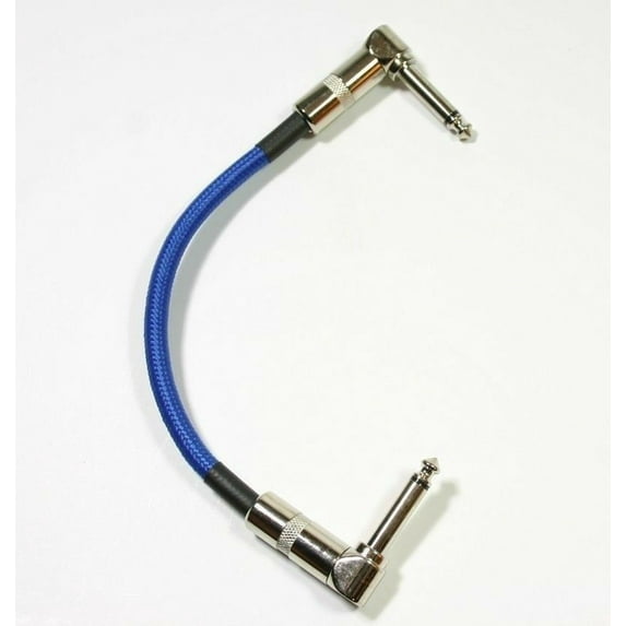 Strukture 6" patch cable Right angle ends, Blue Woven