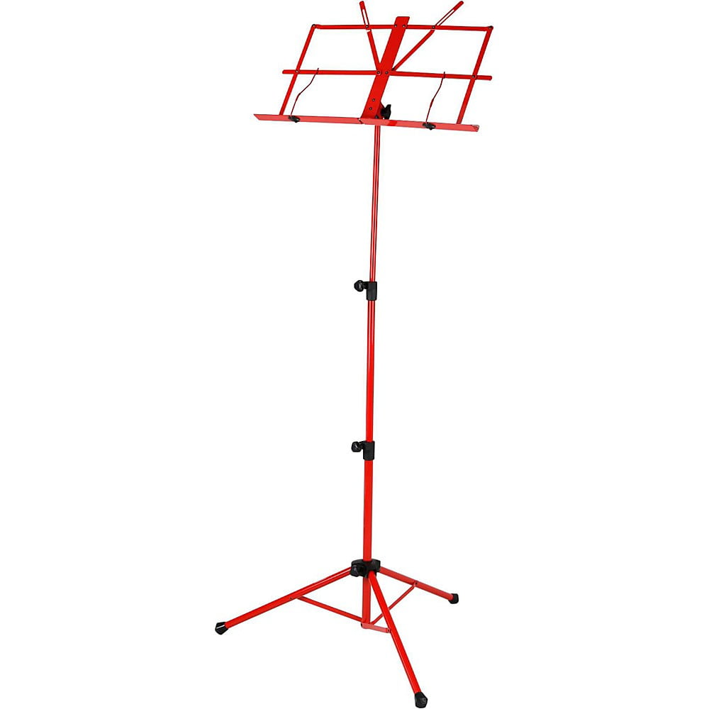 Red Adjustable Folding Music Stand with Tripod Base