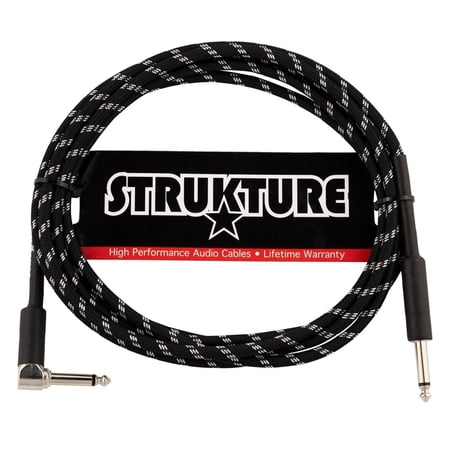 Strukture Instrument Cable 10ft. Right Angle (Black/Silver)