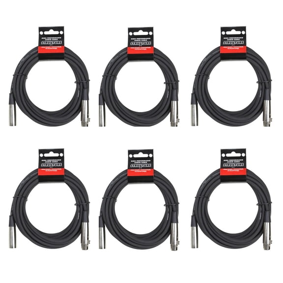 Strukture PRO20M7-6PK Microphone XLR Cable, 6 Pack - 10 ft.
