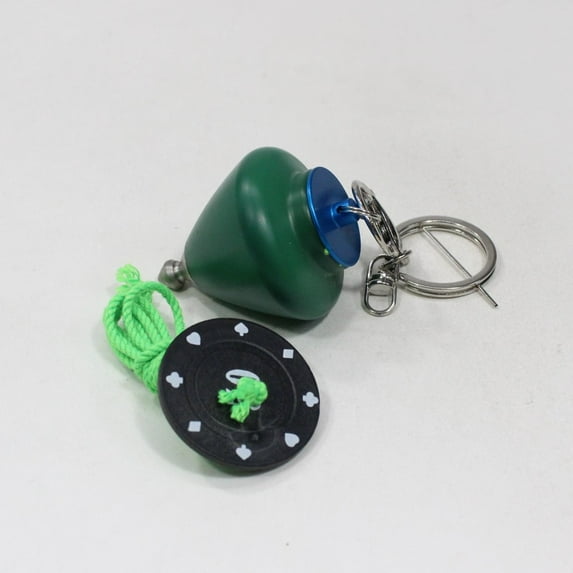 Strummol8 Delrin Spin Top and Keychain - Love - Green
