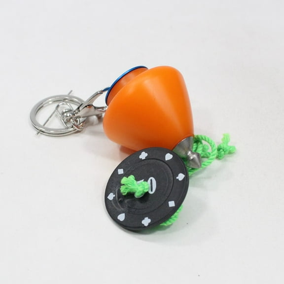 Strummol8 Delrin Spin Top and Keychain - Love - Orange