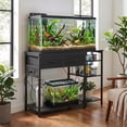 thumbnail image 1 of Strundghti 55-75 Gallon Fish Tank Stand with Power Outlet & 3-Tier Shelves – Aquarium Cabinet with Dual-Tank Bottom Shelf for Reptile Terrarium,  Black, 1 of 6
