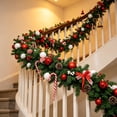 thumbnail image 1 of Strundghti Candy Cane Christmas Garland 6FT/9FT with Pinecones, Red Berries and Ball Ornaments — Bendable PVC Pine Vine for Indoor & Outdoor Holiday Decor, 1 of 7