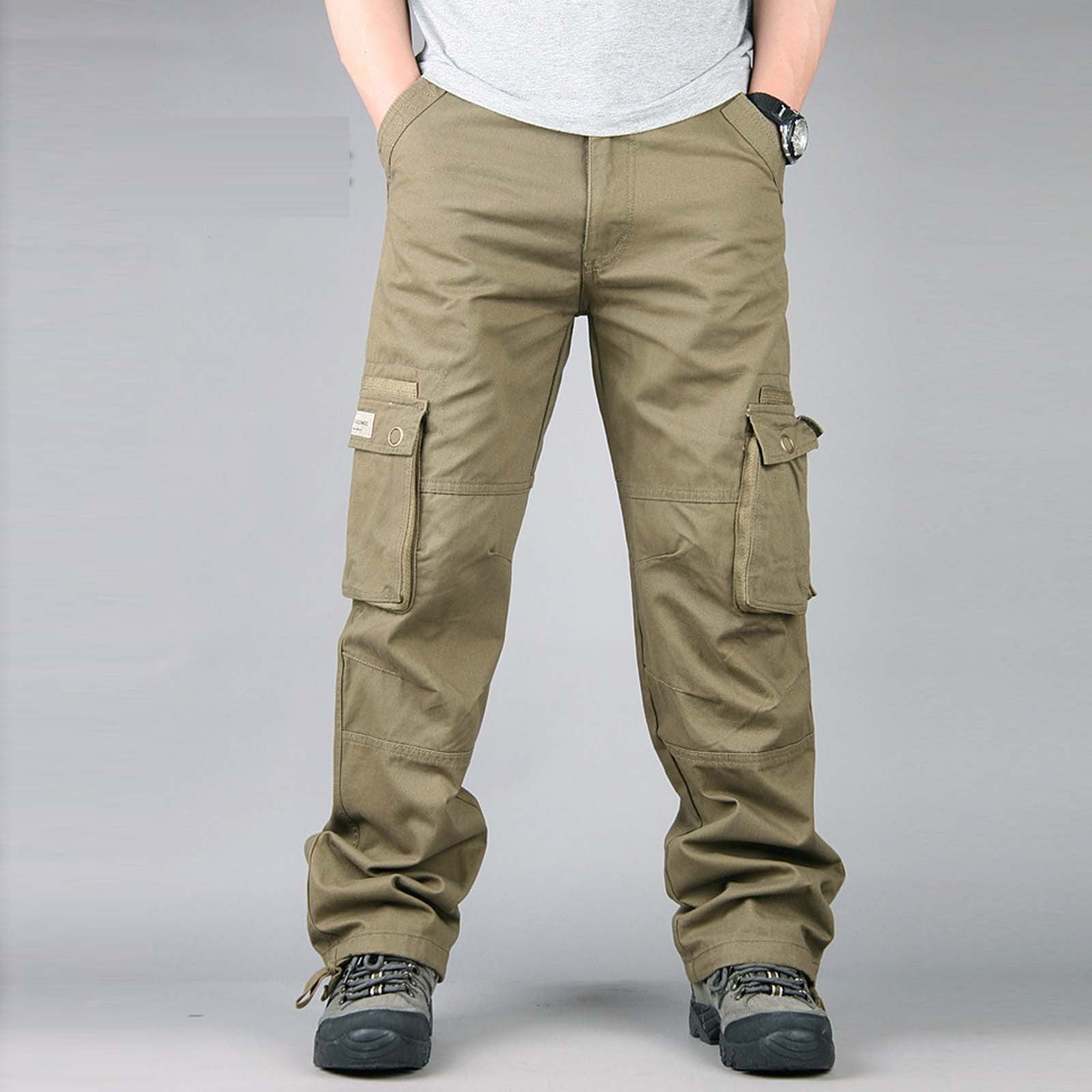 Strungten Men's Multiple Pockets Casual Pants Military Cargo Pants Outdoor  Hiking Trekking Men's Hip Hop Bottom wide leg pants for women