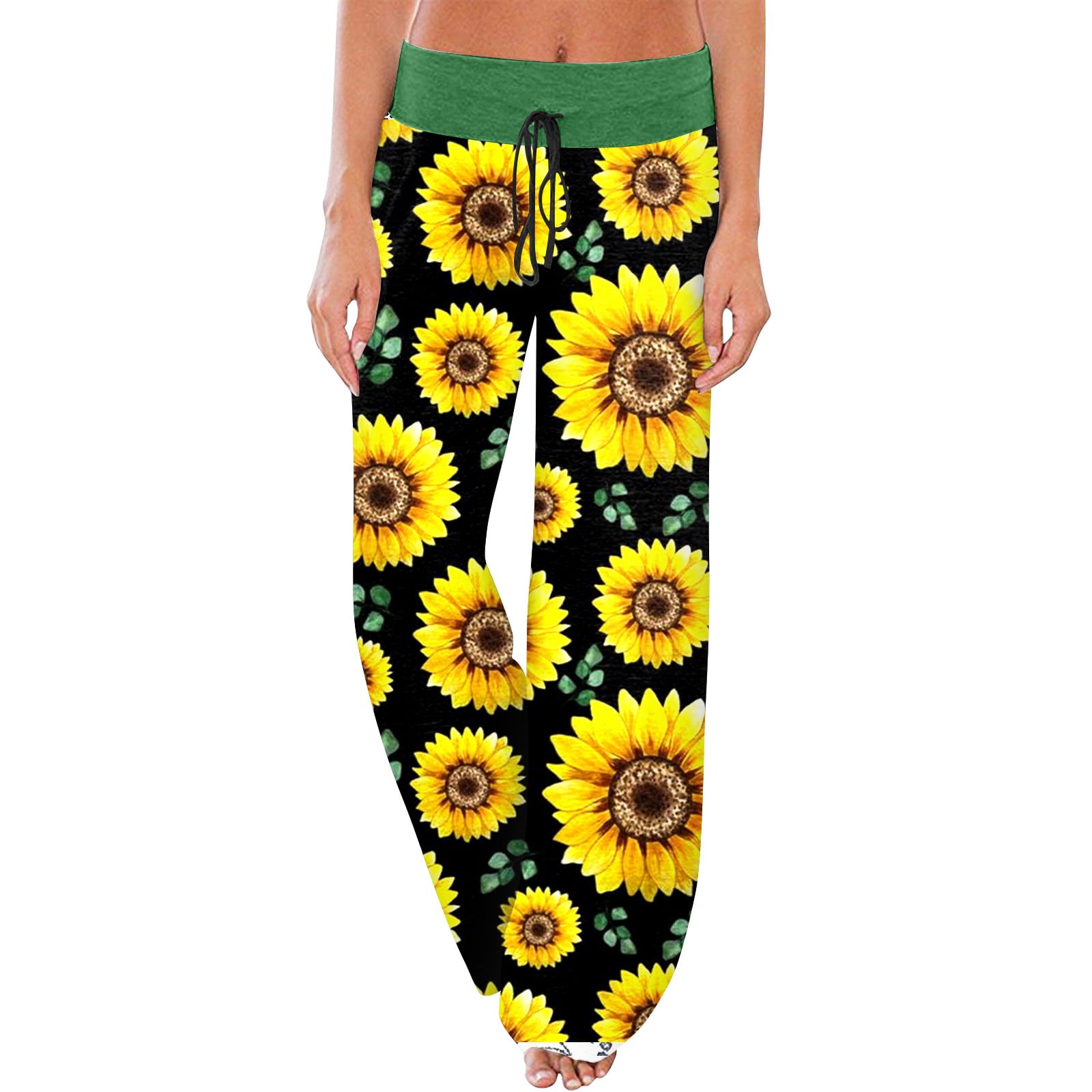 Strungten Women's Comfy Pajama Pants Floral Pocket Print Drawstring