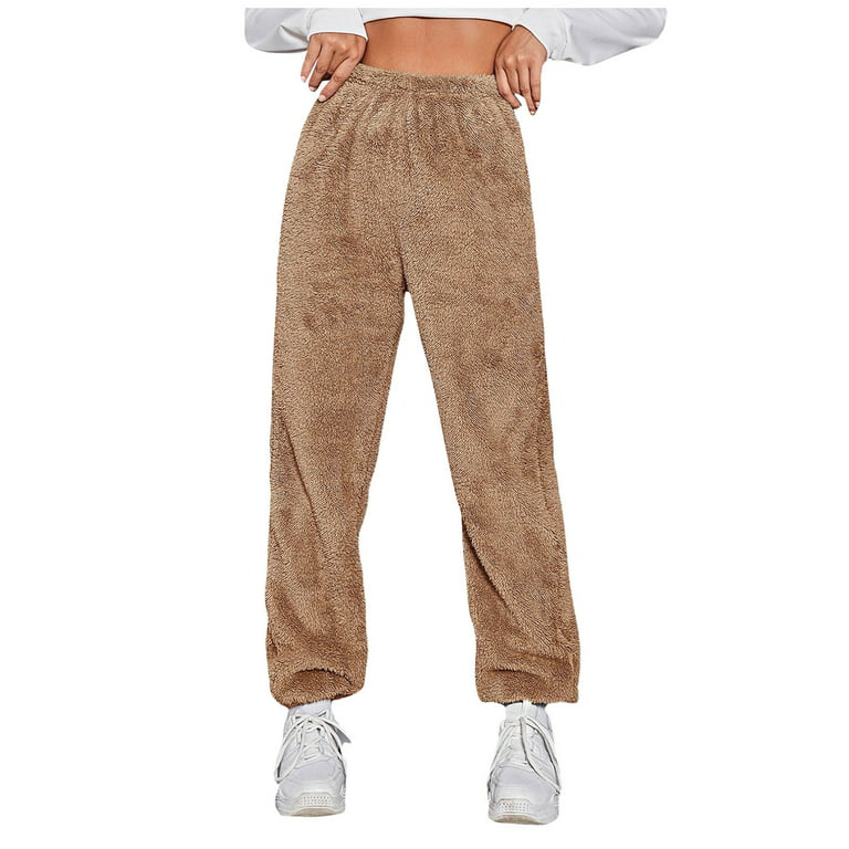 Strungten Women's Plush Casual Pants Loose Comfort Fleece Warm Home Pants  sweatpants women