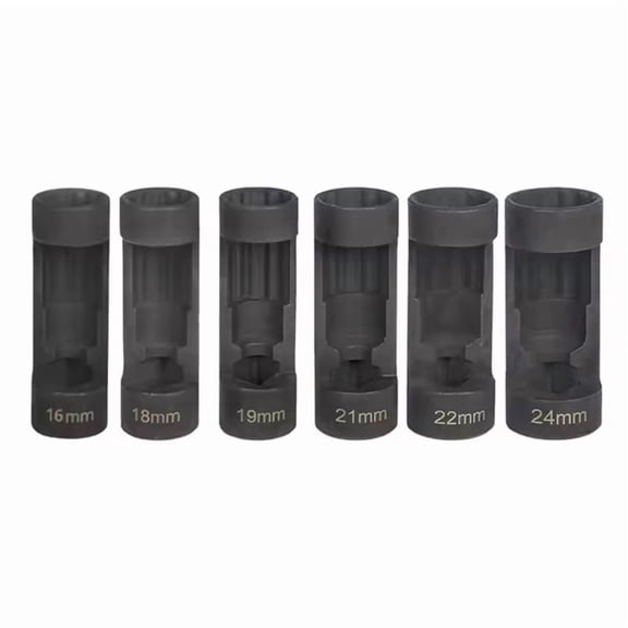 Strut Nut Socket Tool Set 16/18/19/21/22/24mm with 12 Point 1/2" Drive for Easy Suspension Removal