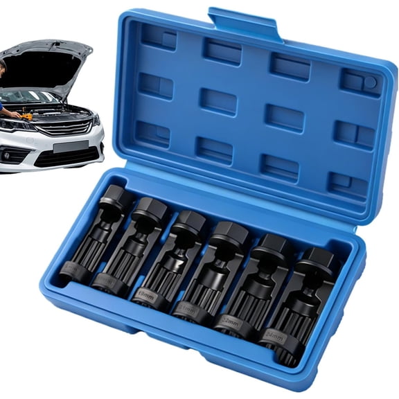 Strut Socket, 12 Point Drive Tool Shock Absorber Nut Set Automotive Suspension Socket Kit