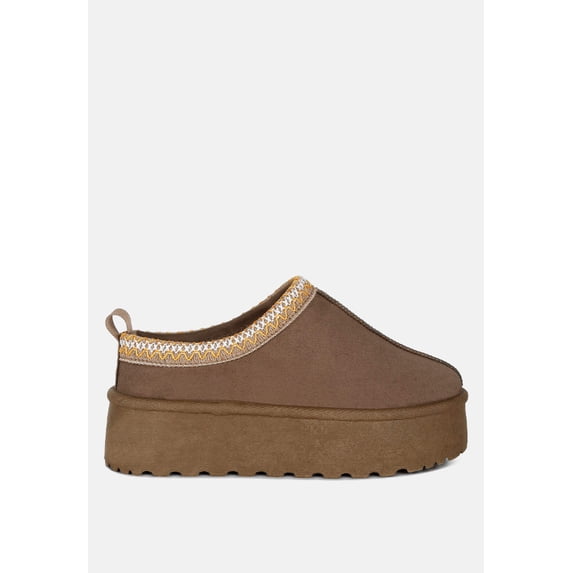 Struter Embroidered Platform Fur Classic Slip-On