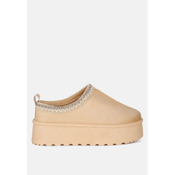 Struter Embroidered Platform Fur Classic Slip-On