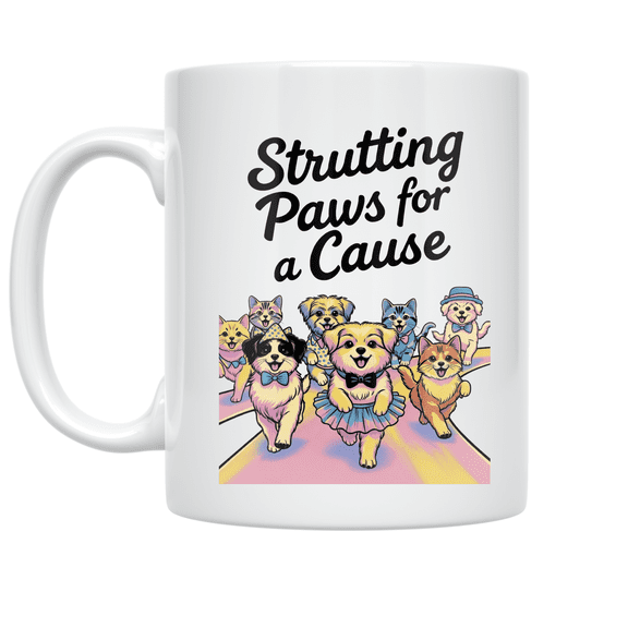Strutting Paws for a Cause - Pet Fashion Enthusiast - 11 oz Ceramic Coffee Mug