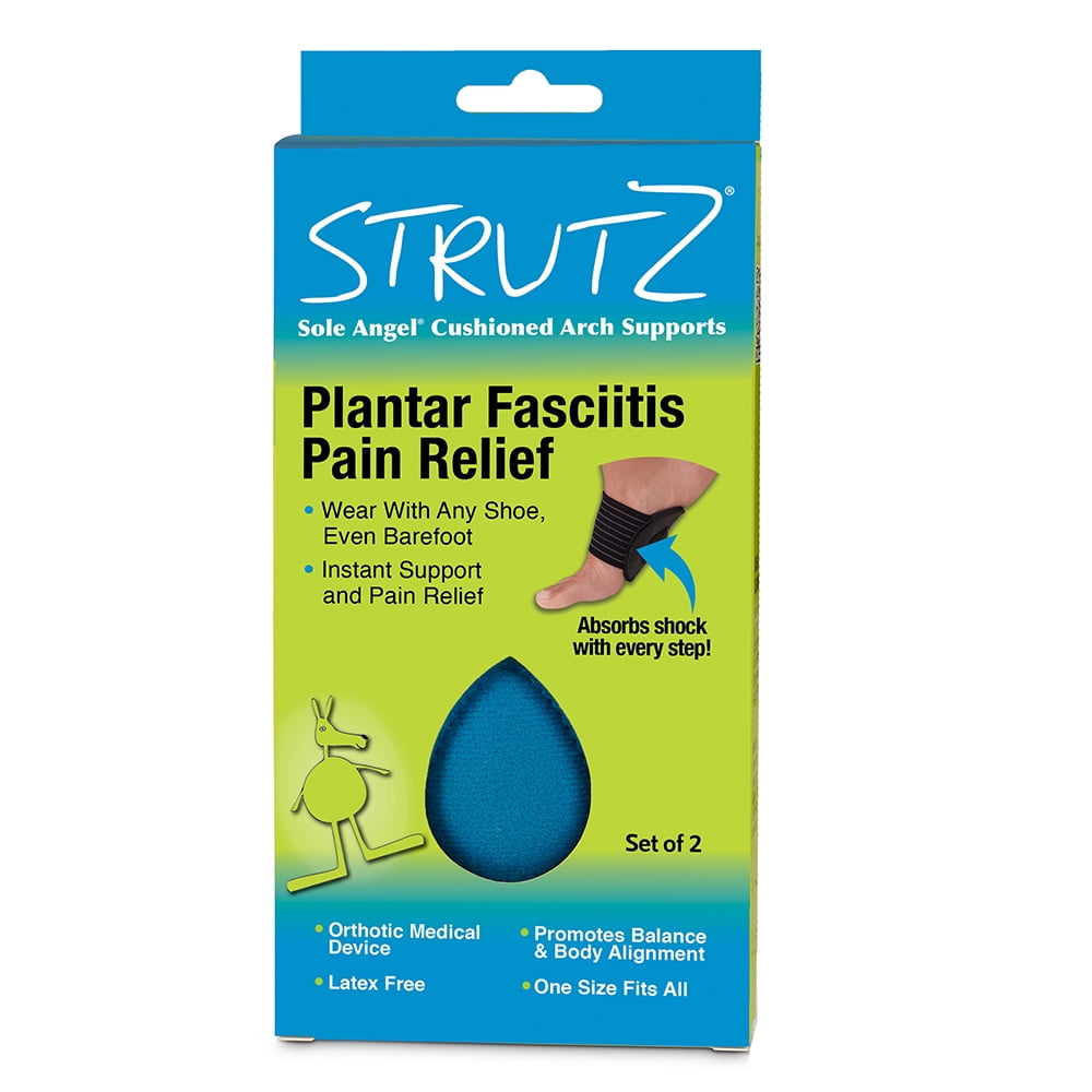 Strutz Cushioned Arch Supports, Relief for Plantar Fasciitis and Foot Pain, one-size-fits all (1 pair)