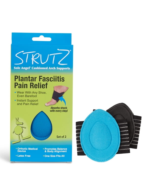 Cushioned Arch Supports, Relief for Plantar Fasciitis and Foot Pain, One-Size Fits All (1 Pair)