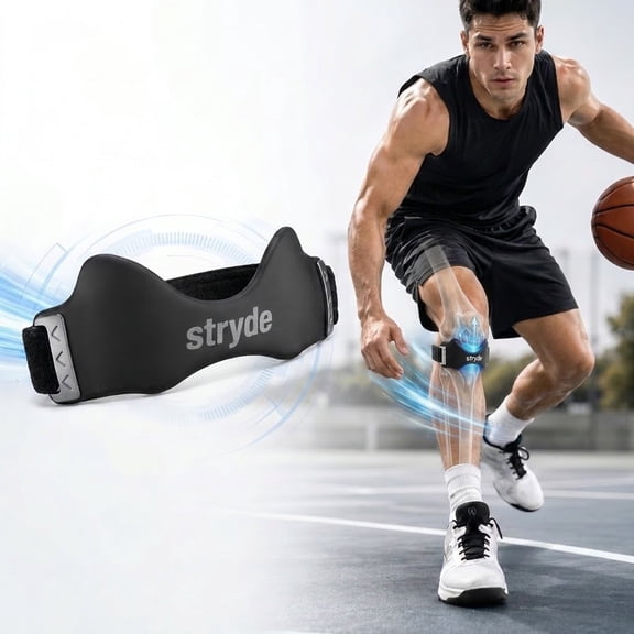 Stryde Knee Strap - Adjustable Patellar Tendon Support for Running, Basketball, Volleyball & Cycling, Breathable Knee Strap with Hook & Loop