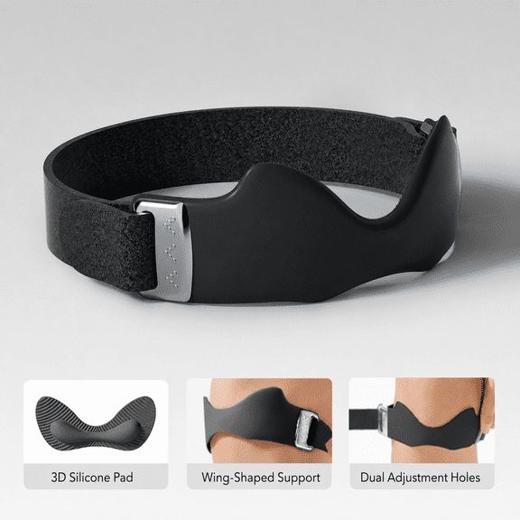 Stryde Precision Knee Strap, Adjustable Patellar Tendon Support with 3D Silicone Pad, Wing-Shaped, Non-Slip Compression Knee Band for Running, Hiking, Basketball, Training & Daily Wear