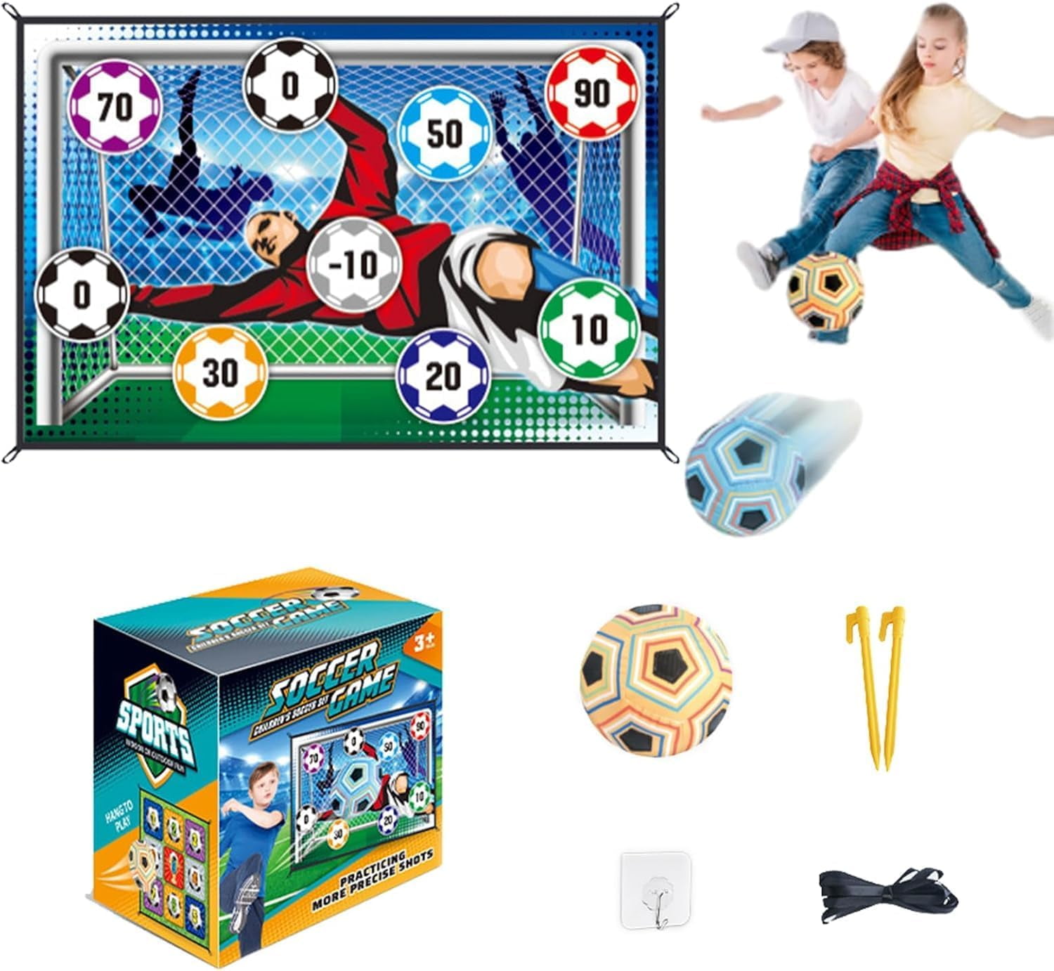 Stryka Skillzone – Juego De Puntería De Fútbol Con Portería Plegable De Franela, Incluye Balón, Para Interior Y Exterior, Tamaño 150x100 Cm (amarillo)