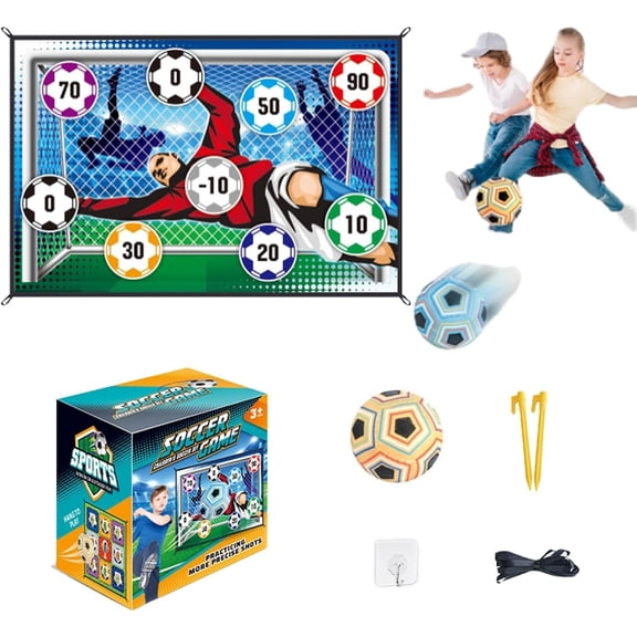 Stryka Skillzone - Football Accuracy Target Game, Foldable Flannel Mat Goals Toy with 1 Balls, Indoor/Outdoor Soccer Ball Game Set, Develop Hand-Eye Coordination (YELLOW)