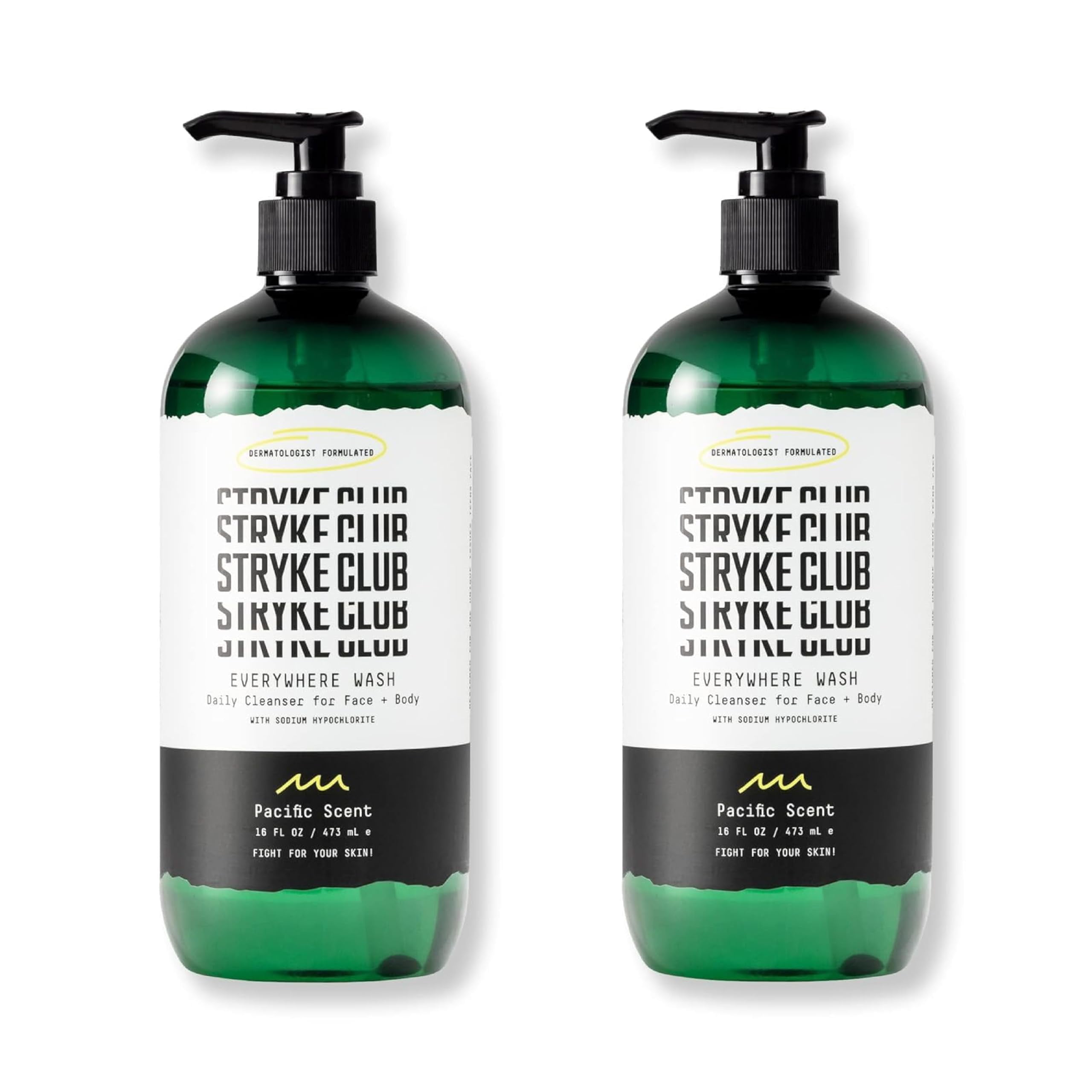 Stryke Club Teen Acne AIF4 Face & Body Wash 16 fl oz (Pack of 2