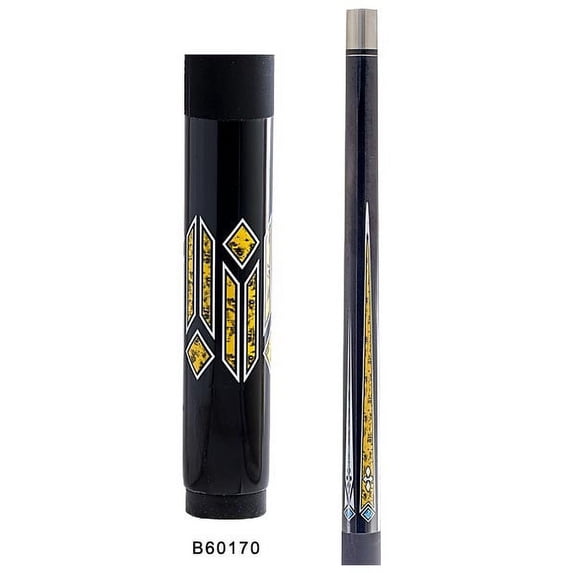 Stryker B60170 Economy Maple Pool Cue Stick Glossy Black w/ Gold Accents + Linen Wrap
