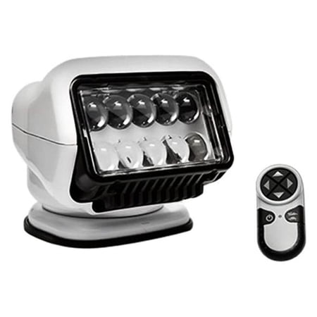 Stryker Permanent Mount 40W Rectangular Housing Spot Beam LED Light with Wireless Handheld Remote, White - 7 x 6.5 in.