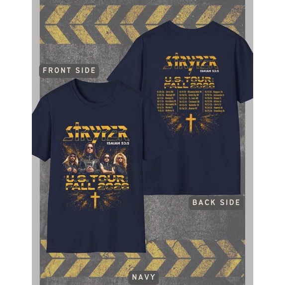 Stryper Concert T-shirt, Tour USA Fall 2026 Tee, Unisex Shirt For Fan,Navy Color,Size XL