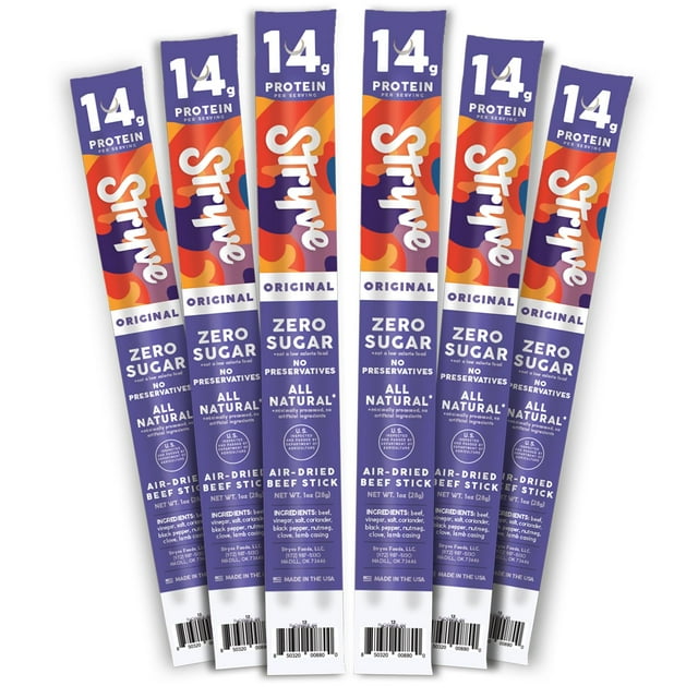 Stryve Protein Snacks AIF4 Protein Rich, Beef Sticks 14g Protein