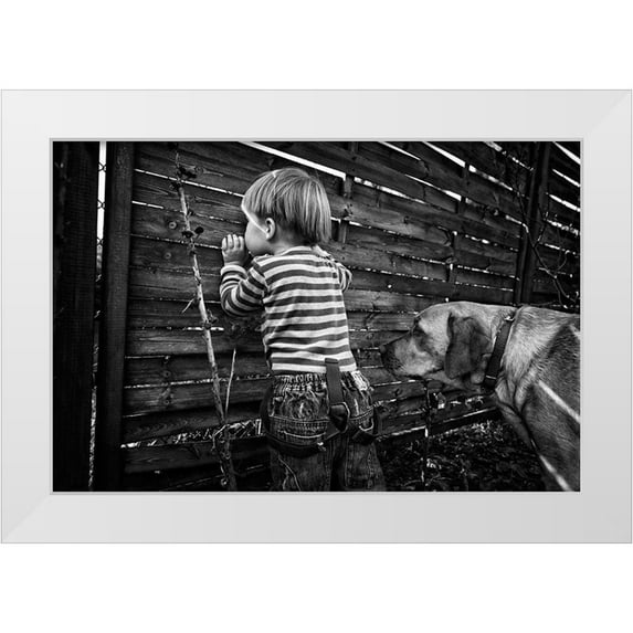Strzelecka, Monika 32x23 White Modern Wood Framed Museum Art Print Titled - The World From Behind The Fence