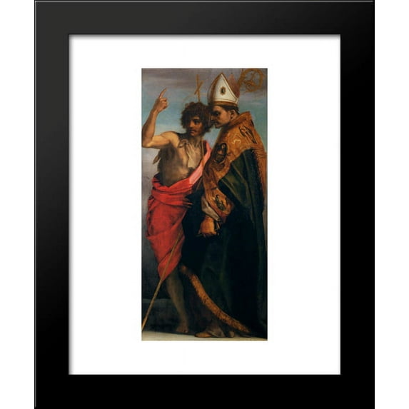 Sts John the Baptist and Bernardo degli Uberti 20x24 Framed Art Print by Andrea del Sarto