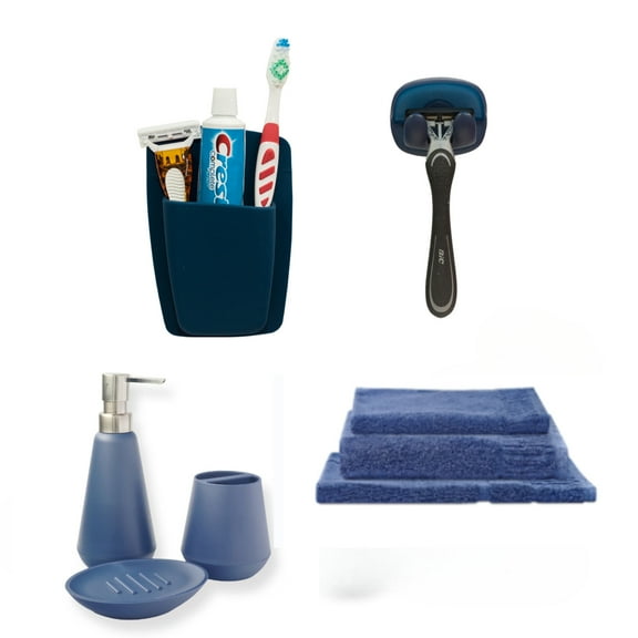 Sttelli 8-Piece Bathroom Accessory Set  - Navy