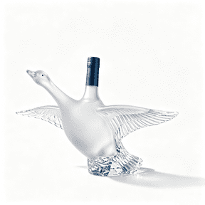 Sttlejura Frosted Goose Glass Wine Bottle, 350 ml 3D Sculpted Liquor Decanter for Vodka, Whiskey, Home Bar Decor and Party Gifts