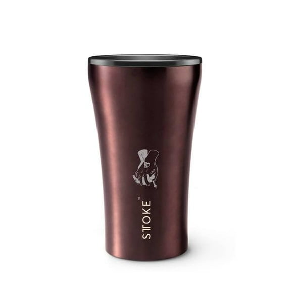 Sttoke Leakproof Ceramic Reusable Coffee Cup 12 oz, Rust Brown