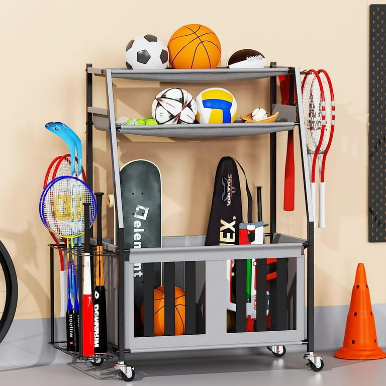 Sttoraboks Garage Sports Equipment Organizer, Balls Storage System for  Garage, Ball Storage Rack for Indoor/Outdoor, Storage Organizer Bins for  Sports