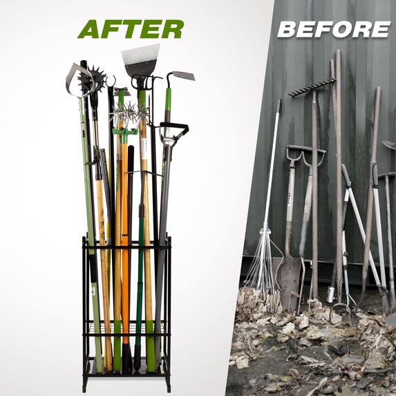 Sttoraboks Garden Tool Organizer, Yard Tool Tower Rack for Garage Organization and Storage