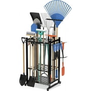 Sttoraboks 17-Inch Garden Tool Organizer with Storage Hooks, Yard Tool Rack for Garage Organization, Holds Up to 50 Tools