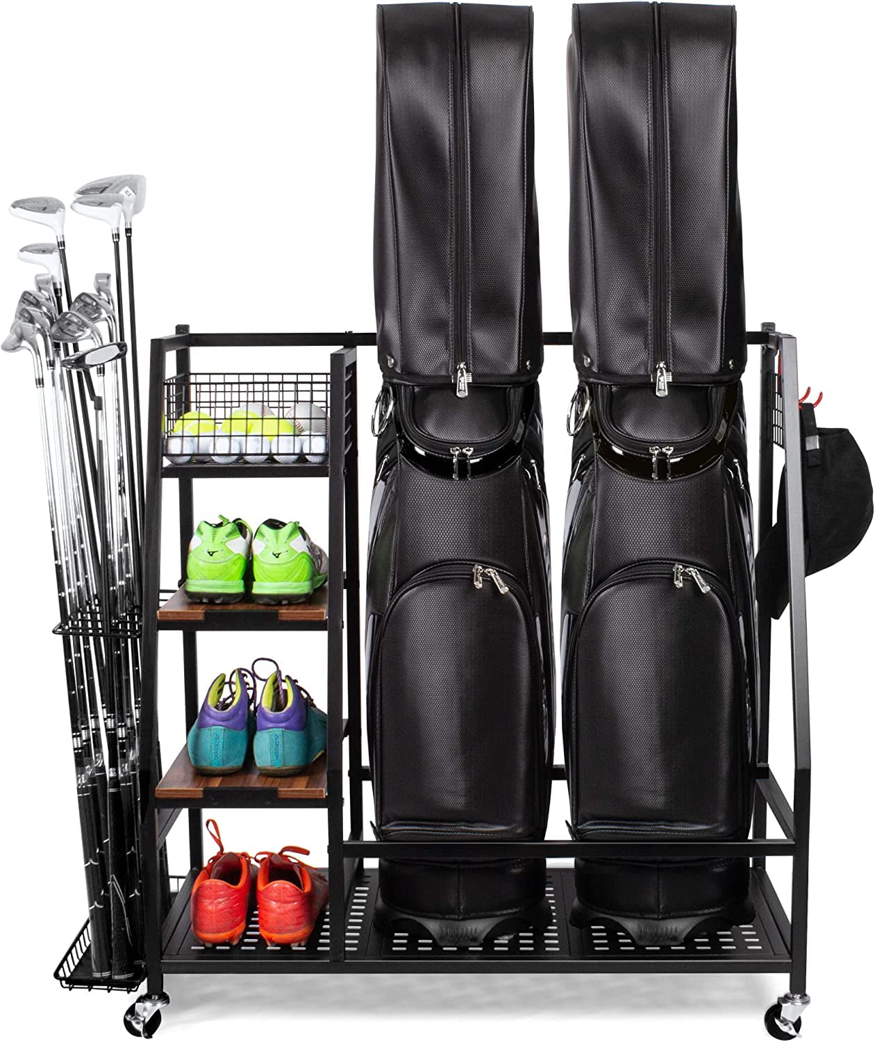 Sttoraboks Golf Bags Storage Garage Organizer, Golf Bag Rack Fits 2