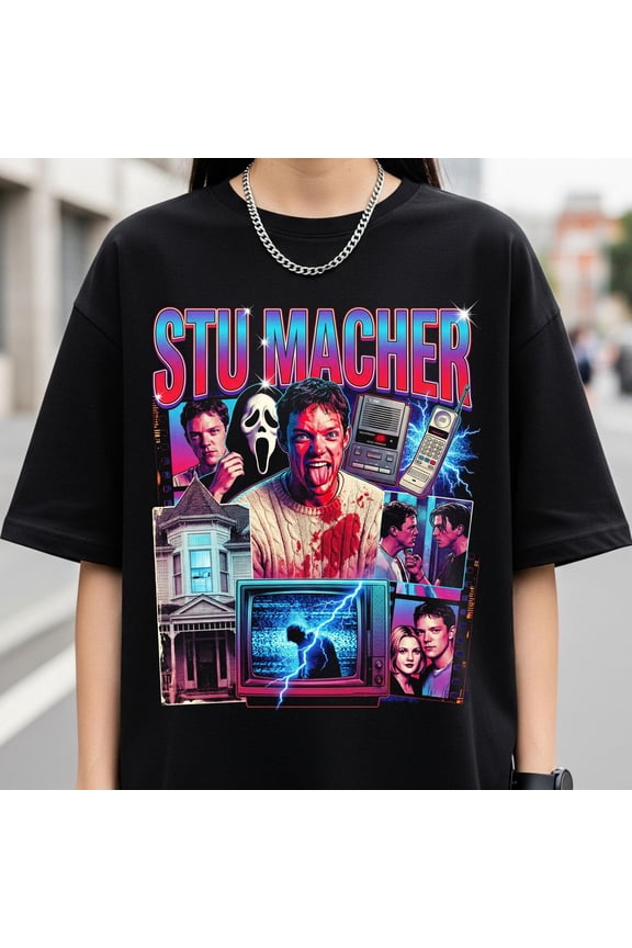 Stu Macher Graphic Tee, Retro Scream Movie T-Shirt, Scary Film Shirt, 90s Vintage Tshirt, Unisex Horror