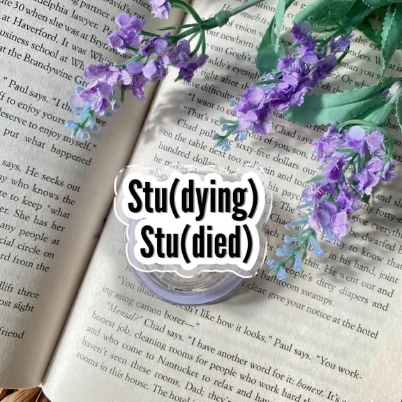 Stu(dying) Stu(died) Phone Grip, Funny Student Phone Holder, College Study Meme Pop Grip, University Student Humor Gift,Study Life Accessory
