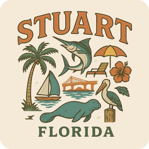 Stuart Florida Keepsakes Souvenir Vinyl Sticker – Destination Travel Keepsake Collectible (3-Inches Wide)