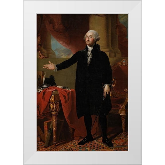 Stuart, Gilbert 11x14 White Modern Wood Framed Museum Art Print Titled - George Washington