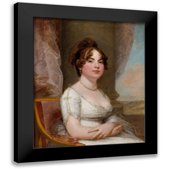 Stuart, Gilbert 12x14 Black Modern Framed Museum Art Print Titled - Elizabeth Beltzhoover Mason