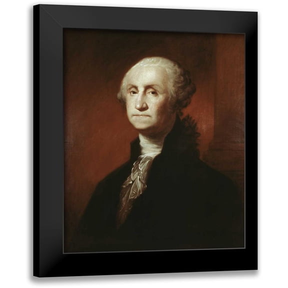 Stuart, Gilbert 12x14 Black Modern Framed Museum Art Print Titled - George Washington