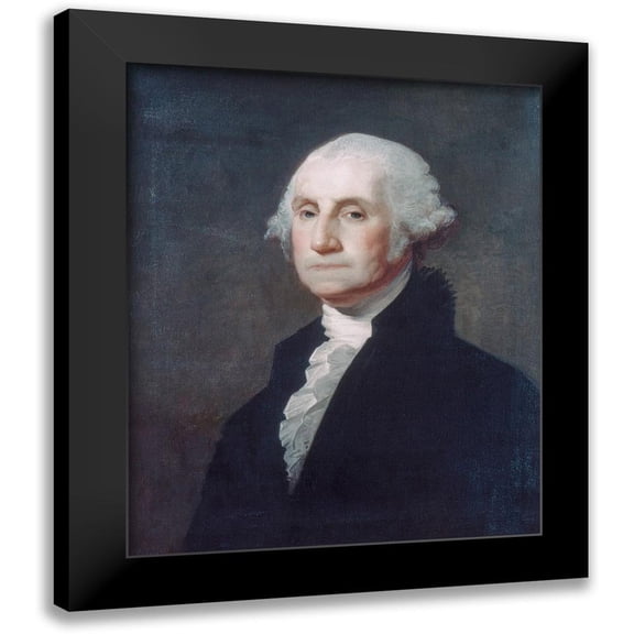 Stuart, Gilbert 20x24 Black Modern Framed Museum Art Print Titled - George Washington 1803