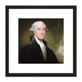 thumbnail image 1 of Stuart Portrait President General George Washington Painting 8X8 Inch Square Wooden Framed Wall Art Print Picture with Mount, 1 of 4